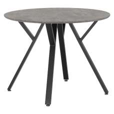 Alsip Wooden Dining Table Round In Concrete Effect - UK