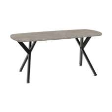 Alsip Oval Coffee Table In Concrete Effect And Black - UK