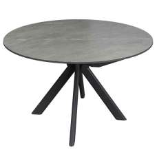 Altoen Round Ceramic Top Extending Dining Table in Matte Grey - UK