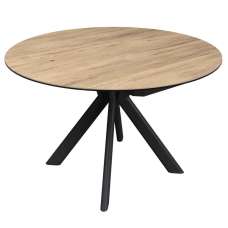 Altoen Round Ceramic Top Extending Dining Table in Oak - UK