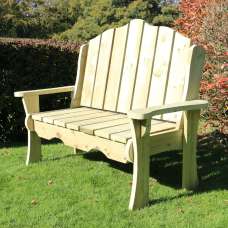 Altos Wooden Garden 2 Seater Bench In Natural - UK