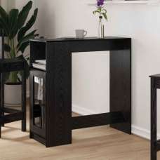 Alvero Wooden Rectangular Bar Table With 1 Door In Black Oak - UK