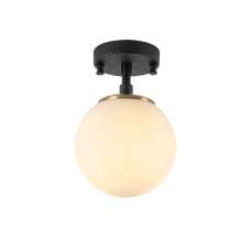 Atmaca Clear Glass Ceiling Light Bulb in Black - UK