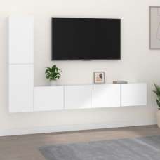 Alyria Wooden Living Room Furniture Set In White - UK
