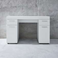 Amanda Wooden Dressing Table In White High Gloss - UK