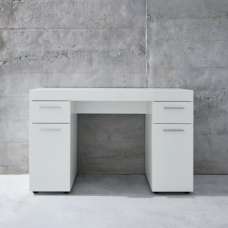 Amanda Wooden Dressing Table In White High Gloss - UK