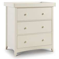 Caelia Kids Wooden Changing Station In Stone White Lacquer - UK