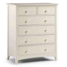 Caelia Chest of Drawers In Stone White With 6 Drawers - UK