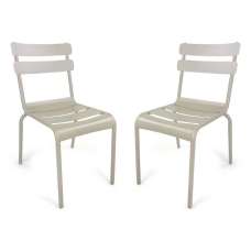 Amarillo Garden Taupe Aluminium Side Chair in Pair - UK