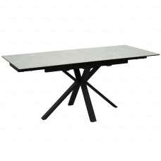 Amarillo Large Ceramic Glass Extending Dining Table In Grey - UK