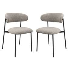Amarillo Light Grey Fabric Dining Chairs In Pair - UK