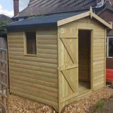 Amersham Garden 8x6ft Wooden Heavy Duty Apex Shed in Natural - UK