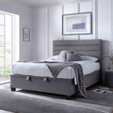 Ames Fabric Ottoman Storage Double Bed In Marbella Grey - UK