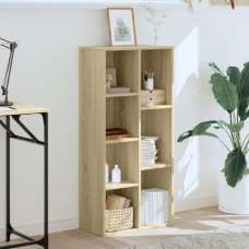 Ames Wooden Bookcase With 7 Compartment In Sonoma Oak - UK