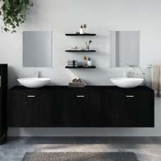 Amherst Wooden 6 Piece Bathroom Furniture Set In Black - UK
