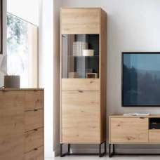 Amherst Wooden Display Cabinet Large With 2 Doors In Artisan Oak - UK
