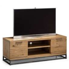 Barras Wooden TV Stand In Solid Oak And Metal Legs - UK