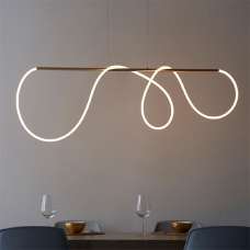 Amqui LED Silicone Tube Pendant Ceiling Light In Gold - UK