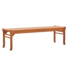 Amvi Wooden 3 Seater Garden Bench In Natural - UK