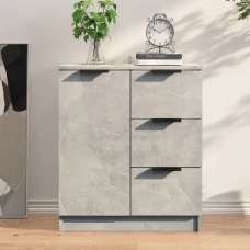 Anaheim Wooden Sideboard With 1 Door 3 Drawers In Concrete Grey - UK
