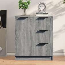 Anaheim Wooden Sideboard With 1 Door 3 Drawers In Grey Sonoma - UK