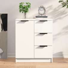 Anaheim Wooden Sideboard With 1 Door 3 Drawers In White - UK