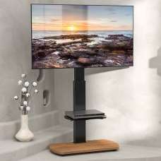 Angleton Wooden Pedestal TV Stand - Black And Oak - UK