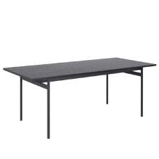 Angus Wooden Dining Table Rectangular In Black - UK