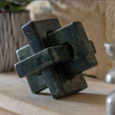 Ankeny Marble Square Linked Sculpture In Green - UK