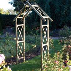 Annan Wooden Garden Apex Arch In Natural - UK