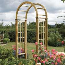Annan Wooden Garden Round Arch In Natural - UK