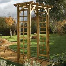 Annan Wooden Garden Square Arch In Natural - UK