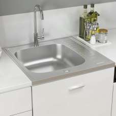 Annapolis Stainless Steel 1.0 Bowl Kitchen Sink With Waste Kit 600mm L x 600mm W - Silver - UK