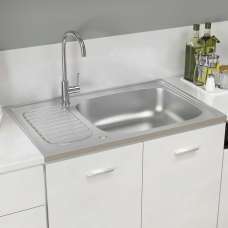 Annapolis Stainless Steel 1.0 Bowl Kitchen Sink With Waste Kit 800mm L x 500mm W - Silver - UK