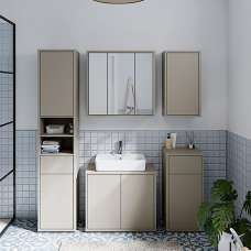 Ansley Wooden Bathroom Furniture Set in Taupe - UK