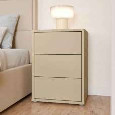 Ansley Wooden Bedside Cabinet with 3 Drawers in Butter Yellow - UK