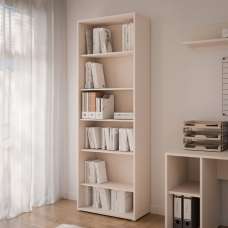 Ansley Wooden Bookcase with 5 Shelves in Sand - UK