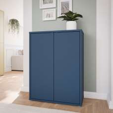 Ansley Wooden Shoe Storage Cabinet with 2 Doors in Night Blue - UK