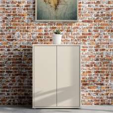 Ansley Wooden Shoe Storage Cabinet with 2 Doors in Sand - UK