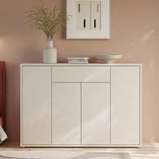 Ansley Wooden Shoe Storage Cabinet with 4 Doors and 1 Drawer in Sand - UK