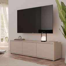 Ansley Wooden Wall Mounted TV Stand with 3 Doors in Sand - UK