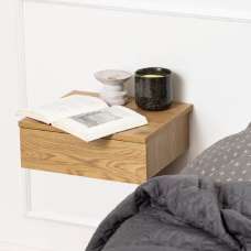 Antigo Wall Hung Wooden Bedside Cabinet With 1 Drawer In Oak - UK