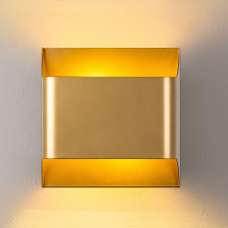 Bera Large Square Metal Wall Light in Gold - UK