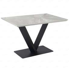 Anzio Ceramic Marble Rectangular Dining Table In Grey - UK