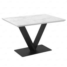 Anzio Ceramic Marble Rectangular Dining Table In White - UK