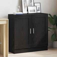 Aponka 80cm Wooden Storage Cabinet With 2 Doors - Black Oak - UK