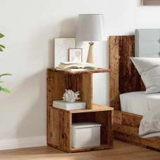 Aponka Wooden Bedside Cabinet With 1 Self - Brown - UK