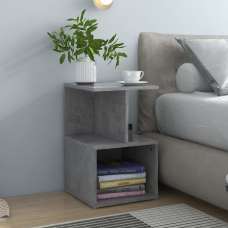 Aponka Wooden Bedside Cabinet With 1 Self - Concrete Grey - UK