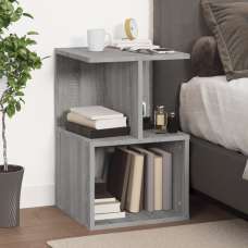 Aponka Wooden Bedside Cabinet With 1 Self - Grey Sonoma - UK