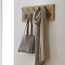 Apopka Wooden Coat Rack In Oak And Black - UK